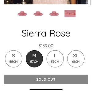 Sierra Rose Size Medium Lack of Color Hat
